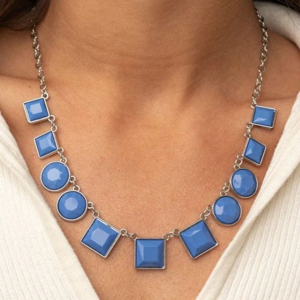 Necklace, Silver Blue